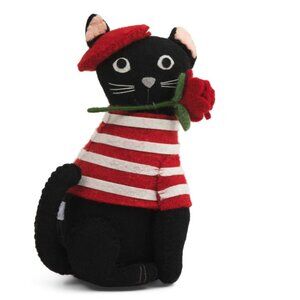 BELLA LUX multi 9in Valentine's French Cat Figurine